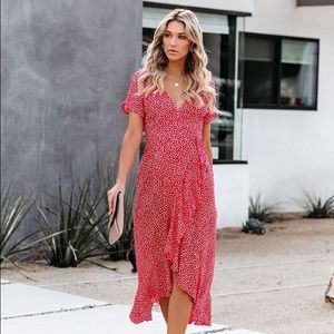 Dear Cupid High Low Wrap Maxi Dress
